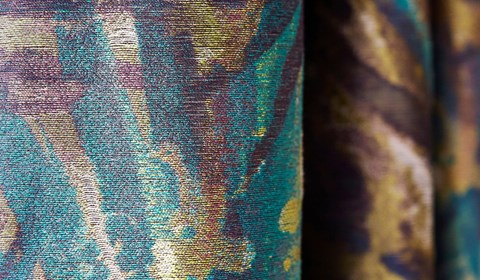 Atelier blue and gold fabric